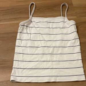 Striped White and Black Tank Top Madewell